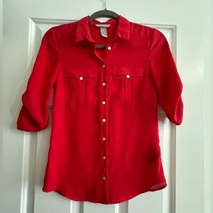 3/4 Sleeve Button Up